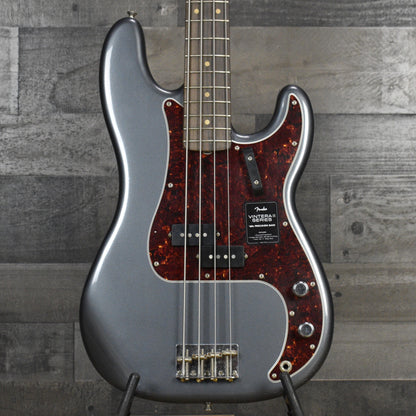 Fender Vintera II Road Worn '60s Precision Bass Rosewood Fingerboard - Charcoal Frost Metallic with Hardshell Case