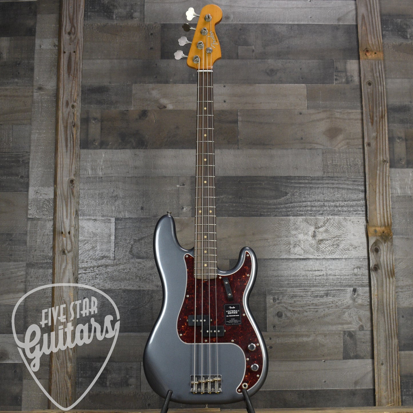 Fender Vintera II Road Worn '60s Precision Bass Rosewood Fingerboard - Charcoal Frost Metallic with Hardshell Case