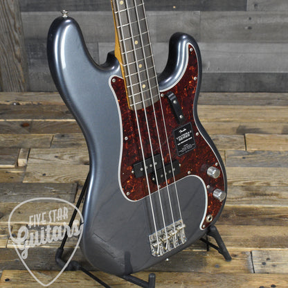 Fender Vintera II Road Worn '60s Precision Bass Rosewood Fingerboard - Charcoal Frost Metallic with Hardshell Case