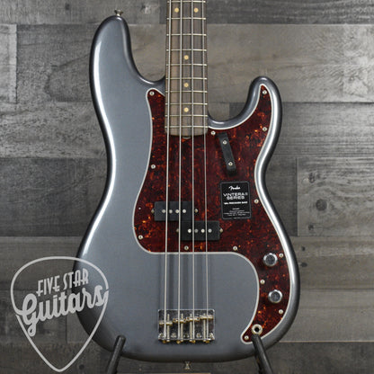 Fender Vintera II Road Worn '60s Precision Bass Rosewood Fingerboard - Charcoal Frost Metallic with Hardshell Case
