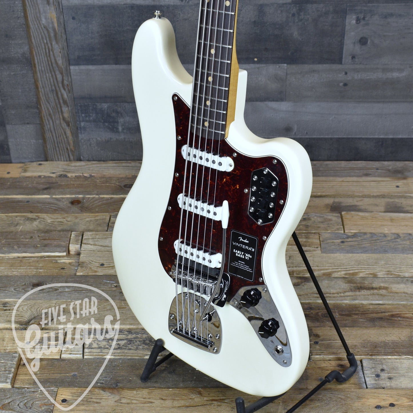 Fender Vintera  III Early 60s Bass VI - Olympic White with Gigbag