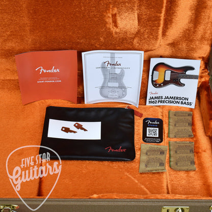 Fender James Jamerson 1962 Precision Bass - 3-Tone Sunburst with Hardshell Case