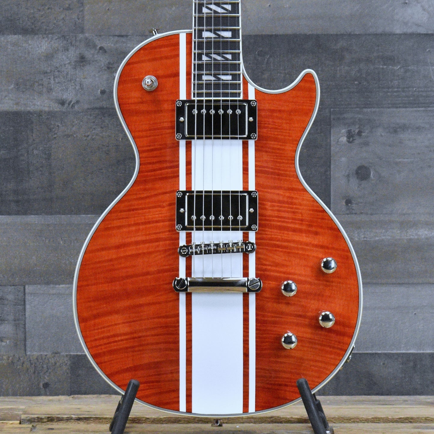 Epiphone Futura Les Paul Custom Figured - Rally Red with Gigbag