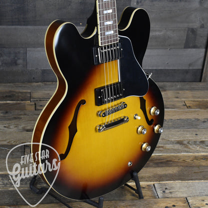 Epiphone 1962 ES-335 Reissue - Vintage Sunburst - With Black Hard Shell Case