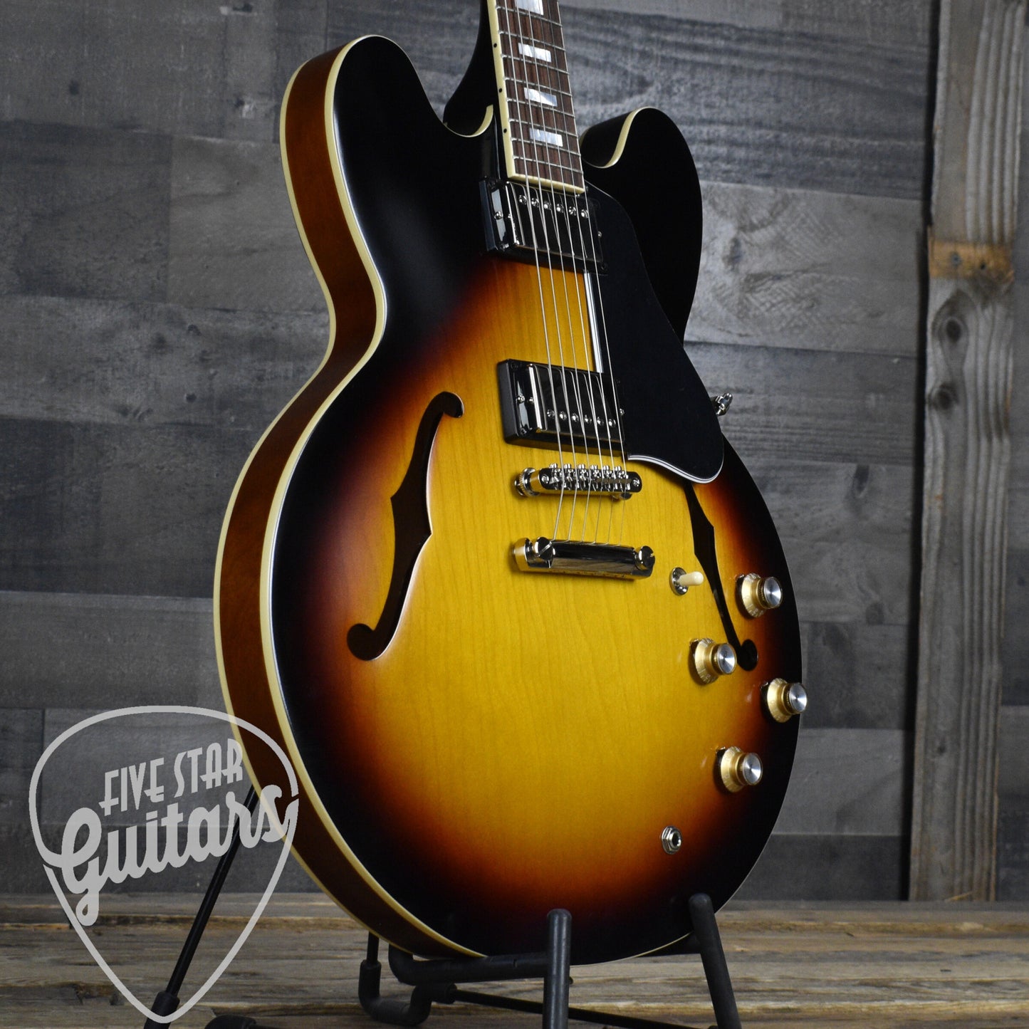 Epiphone 1962 ES-335 Reissue - Vintage Sunburst - With Black Hard Shell Case