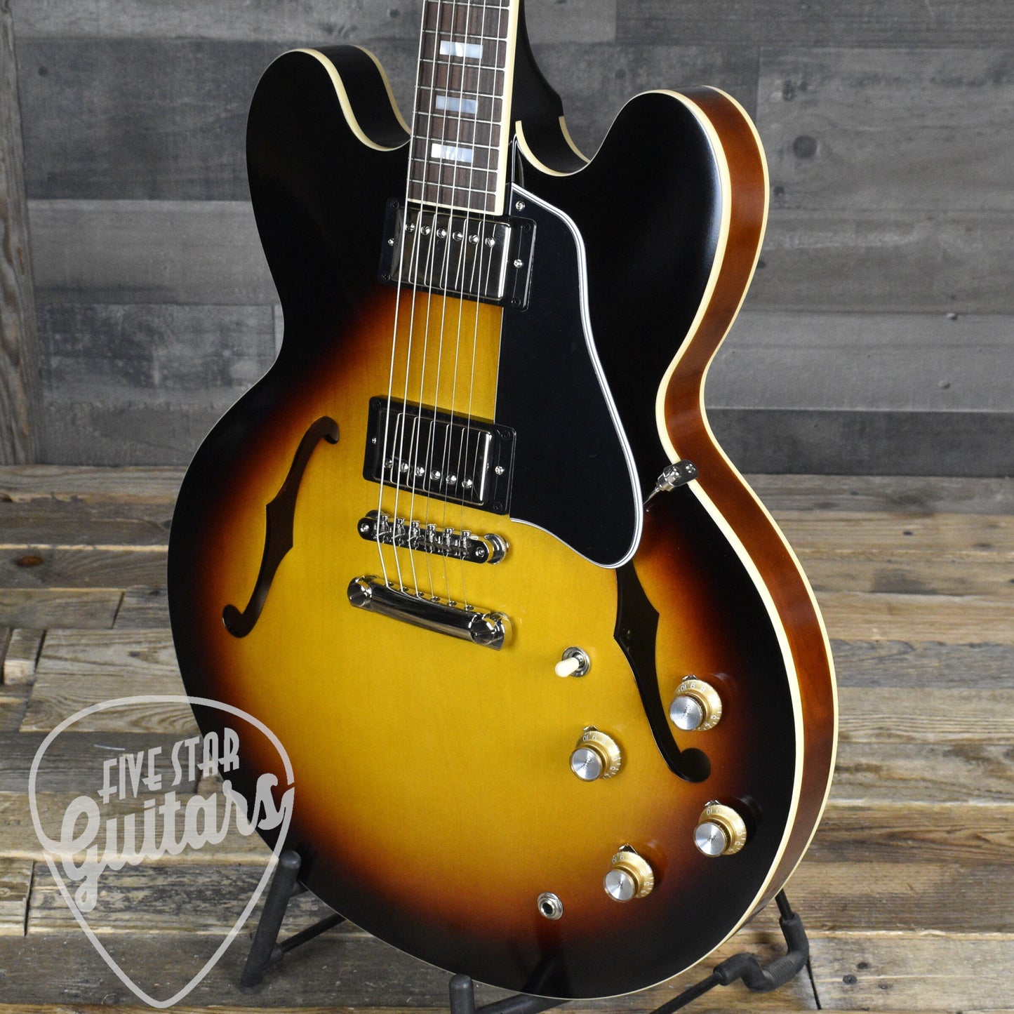 Epiphone 1962 ES-335 Reissue - Vintage Sunburst - With Black Hard Shell Case
