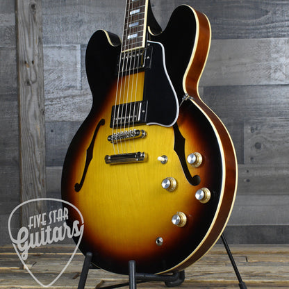 Epiphone 1962 ES-335 Reissue - Vintage Sunburst - With Black Hard Shell Case