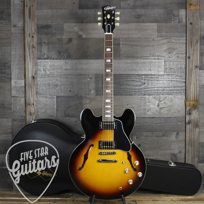Epiphone 1962 ES-335 Reissue - Vintage Sunburst - With Black Hard Shell Case