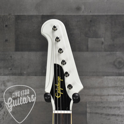 Epiphone 1963 Firebird V Maestro Vibrola Reissue - Polaris White with Hardshell Case