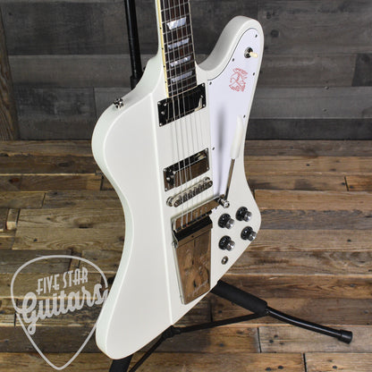 Epiphone 1963 Firebird V Maestro Vibrola Reissue - Polaris White with Hardshell Case