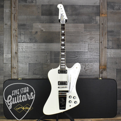 Epiphone 1963 Firebird V Maestro Vibrola Reissue - Polaris White with Hardshell Case