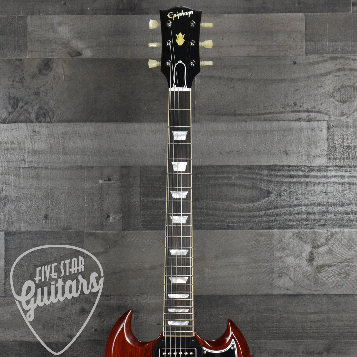 Epiphone 1964 SG Standard Maestro Vibrola Reissue - Cherry Red with Hardshell Case