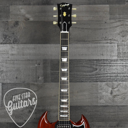 Epiphone 1964 SG Standard Maestro Vibrola Reissue - Cherry Red with Hardshell Case