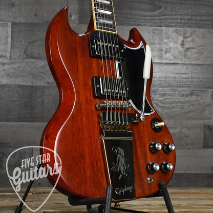 Epiphone 1964 SG Standard Maestro Vibrola Reissue - Cherry Red with Hardshell Case