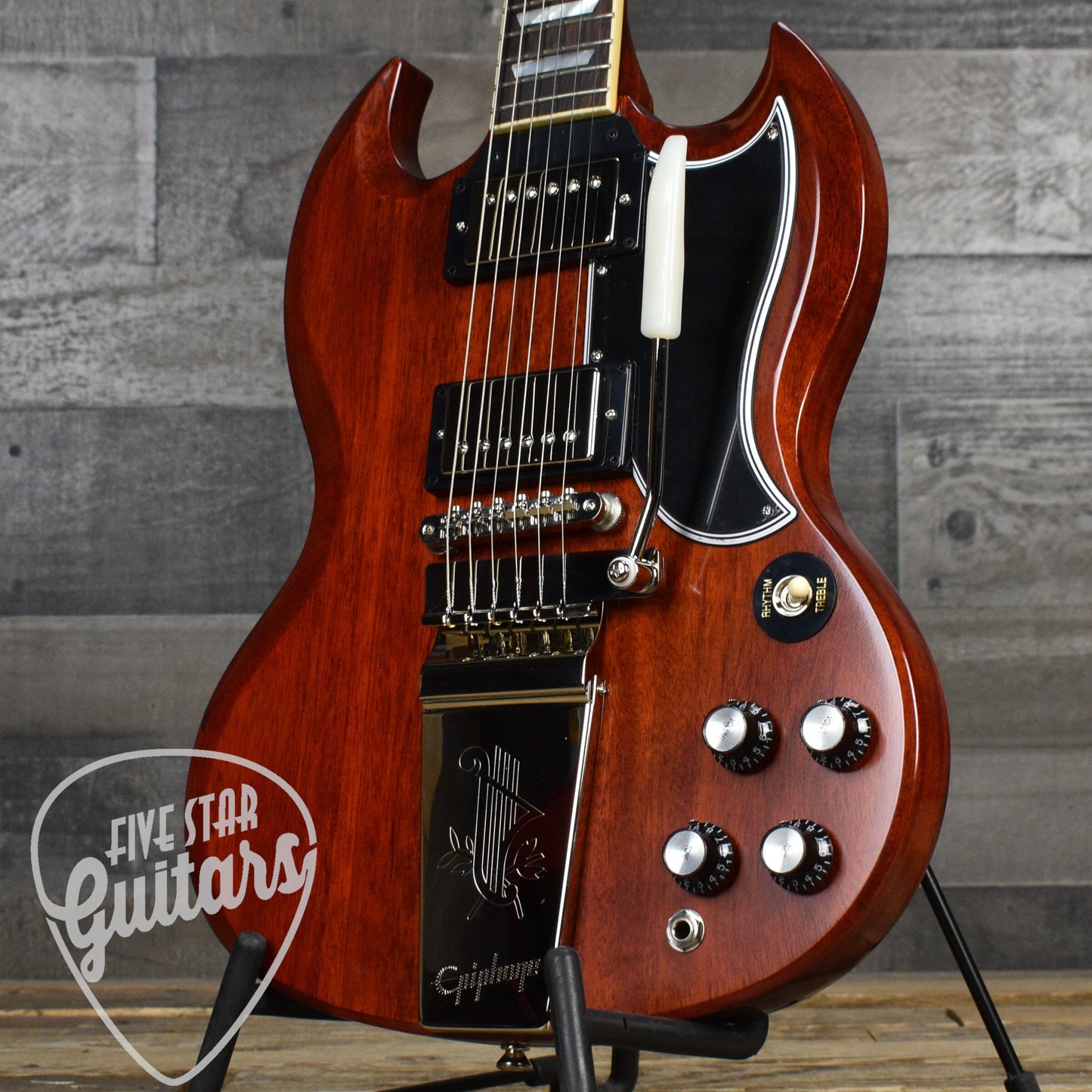 Epiphone 1964 SG Standard Maestro Vibrola Reissue - Cherry Red with Hardshell Case