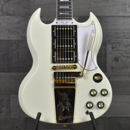 Epiphone '63 Les Paul SG Custom with Maestro Vibrola - Classic White with Hard Shell Case
