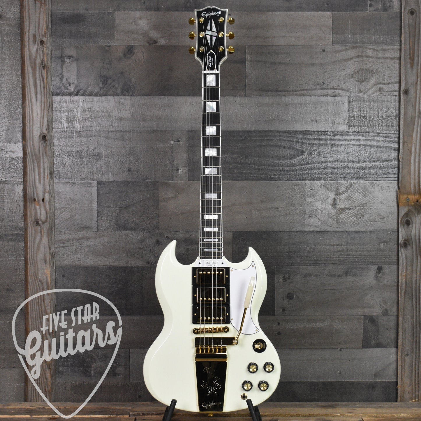 Epiphone '63 Les Paul SG Custom with Maestro Vibrola - Classic White with Hard Shell Case