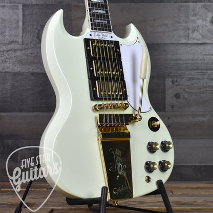 Epiphone '63 Les Paul SG Custom with Maestro Vibrola - Classic White with Hard Shell Case