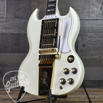 Epiphone '63 Les Paul SG Custom with Maestro Vibrola - Classic White with Hard Shell Case