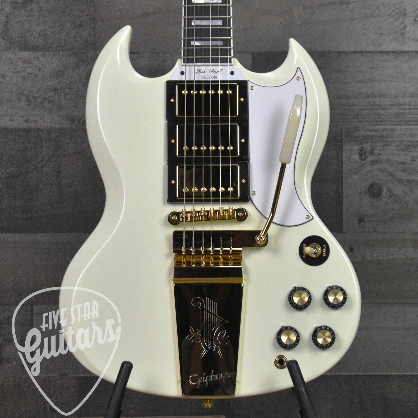 Epiphone '63 Les Paul SG Custom with Maestro Vibrola - Classic White with Hard Shell Case