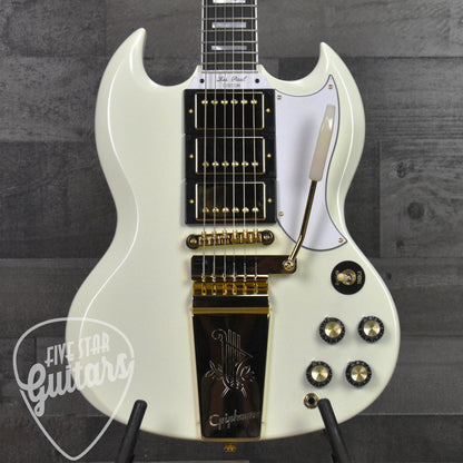 Epiphone '63 Les Paul SG Custom with Maestro Vibrola - Classic White with Hard Shell Case