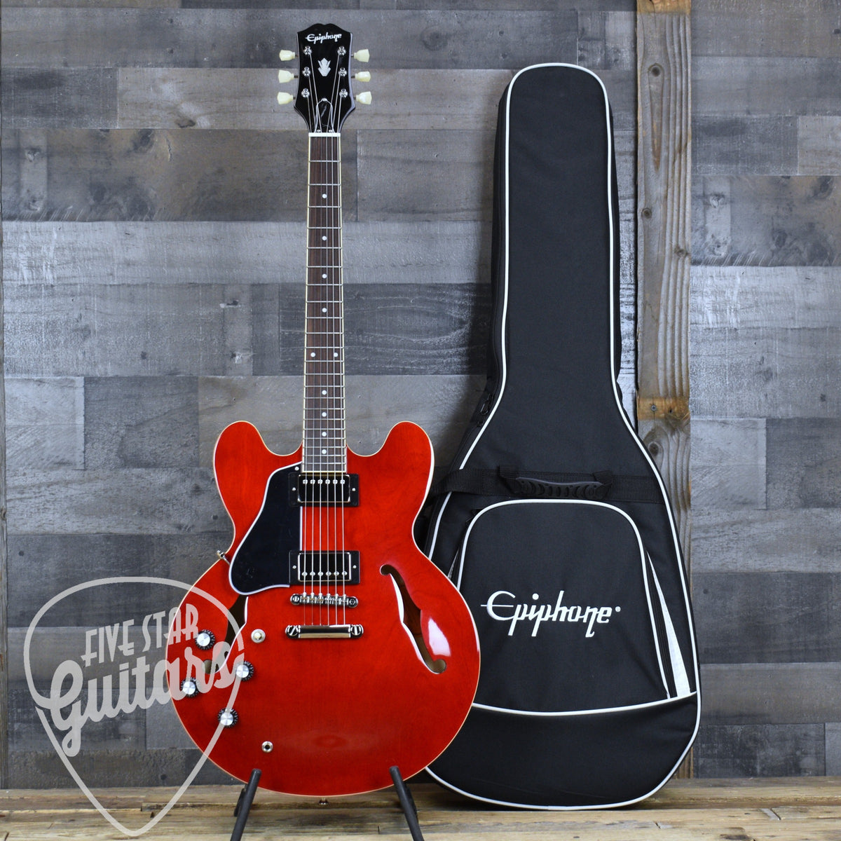 Epiphone ES-335 Left-Handed - Cherry with Gigbag
