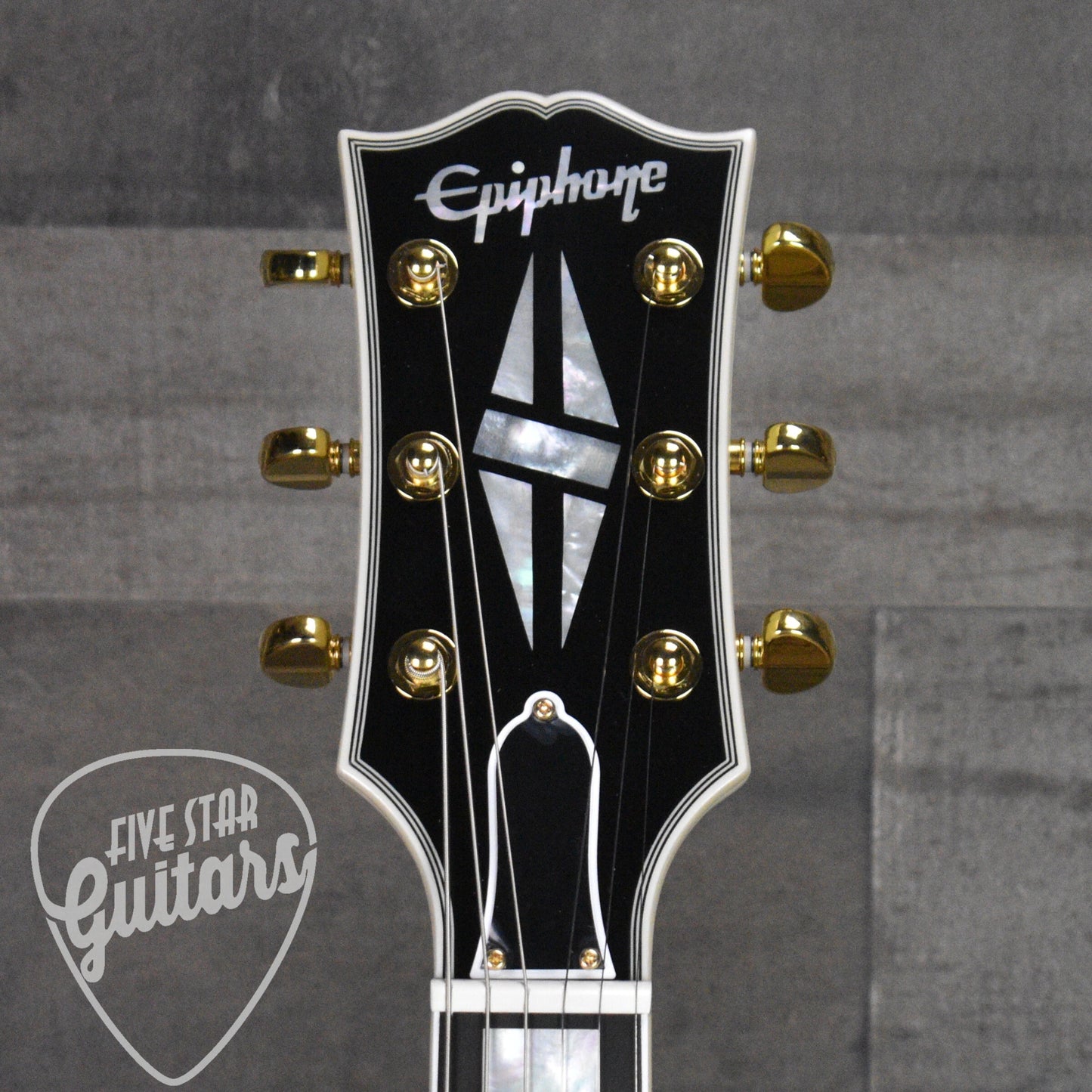 Epiphone Inspired by Gibson Custom 1959 ES-355 - Classic White with Hard Shell Case