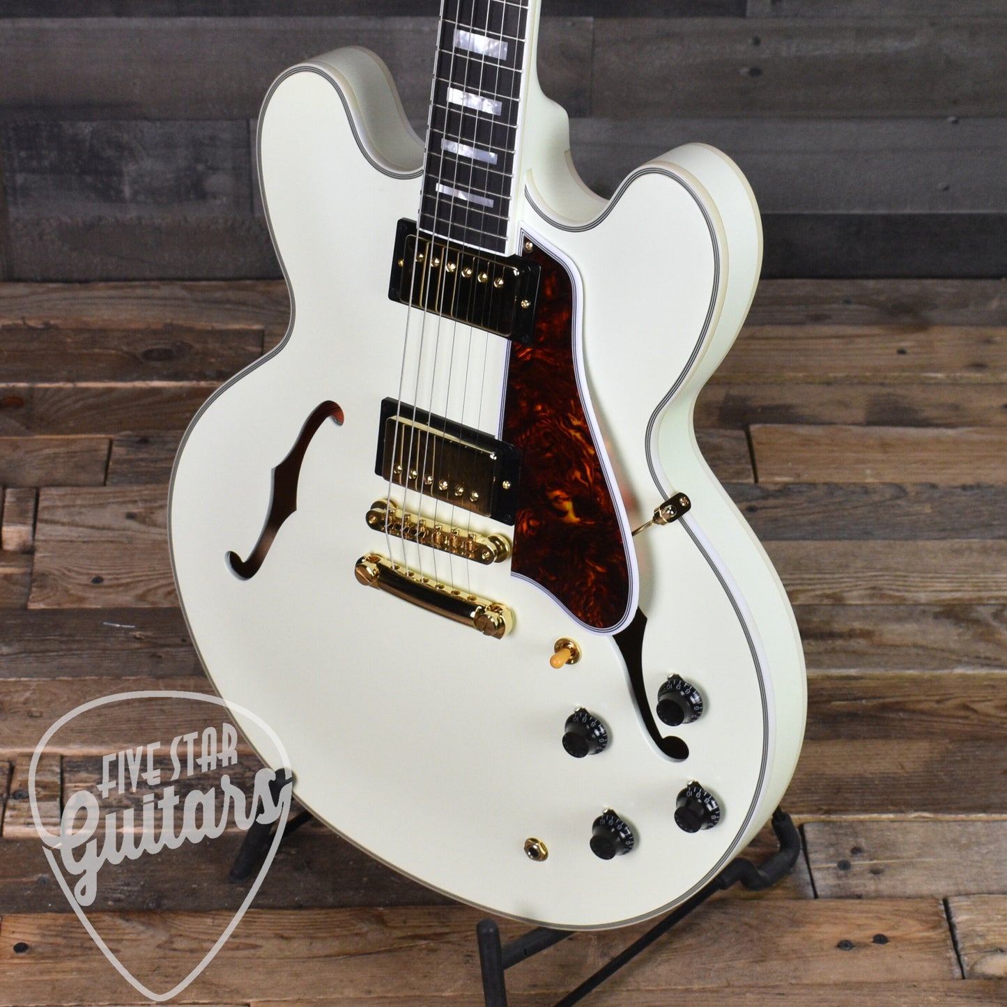 Epiphone Inspired by Gibson Custom 1959 ES-355 - Classic White with Hard Shell Case