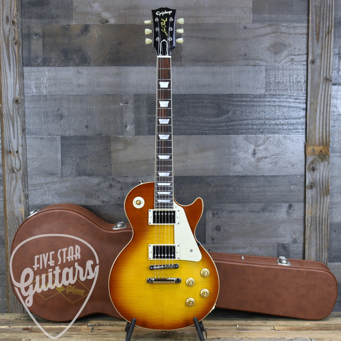Epiphone Inspired by Gibson Custom 1959 Les Paul Standard Reissue - Golden Poppy Burst with Hardshell Case