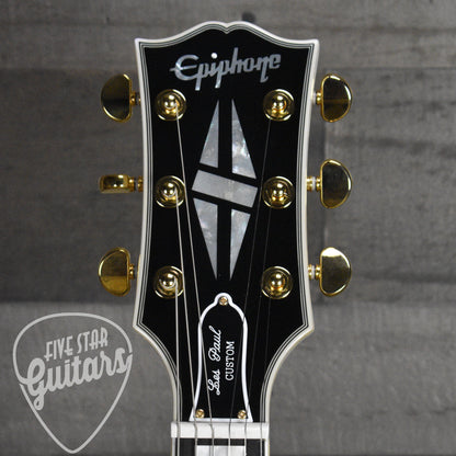 Epiphone Inspired by Gibson Custom Les Paul Custom - Alpine White with Hard Shell Case