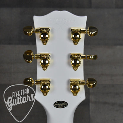 Epiphone Inspired by Gibson Custom Les Paul Custom - Alpine White with Hard Shell Case