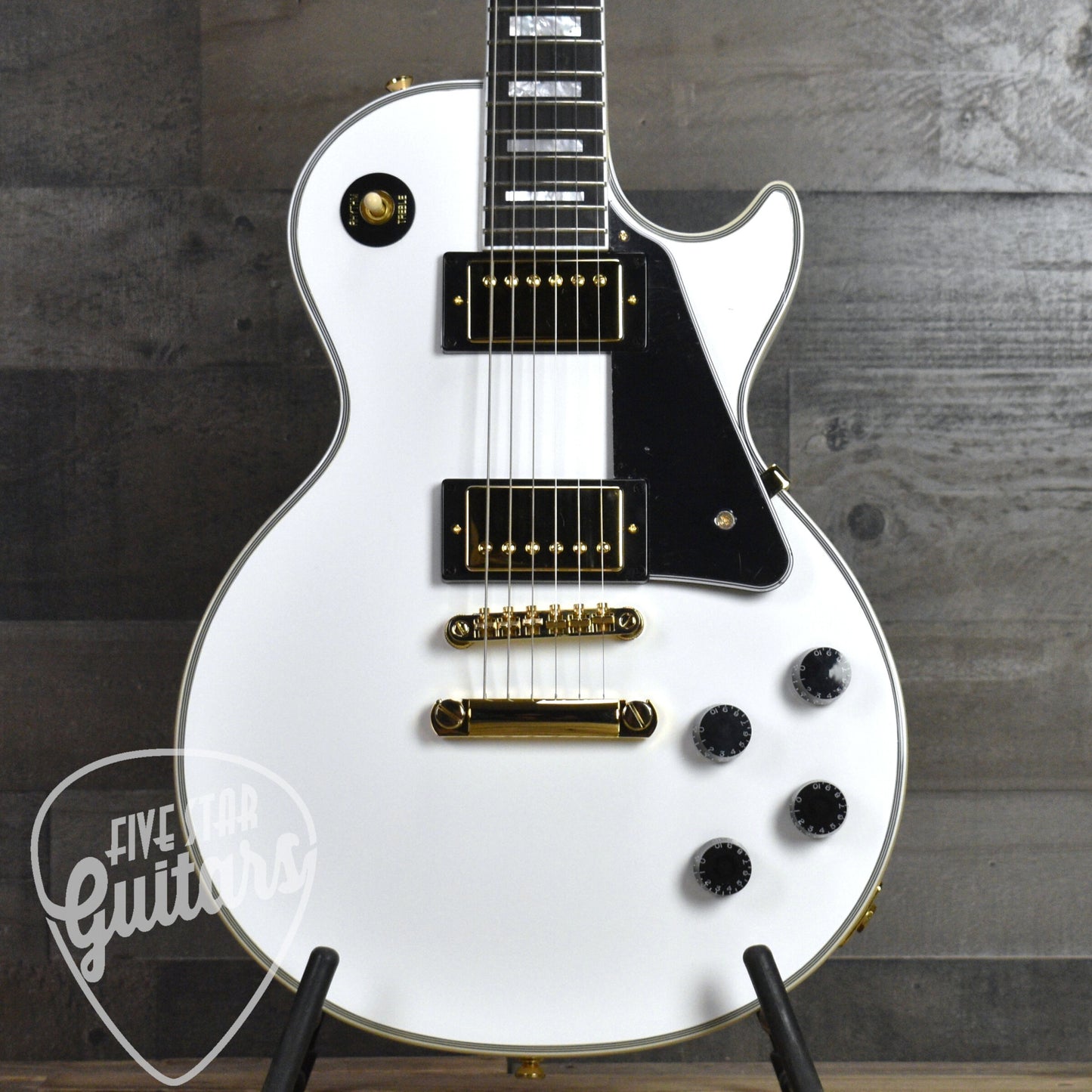 Epiphone Inspired by Gibson Custom Les Paul Custom - Alpine White with Hard Shell Case