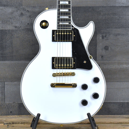 Epiphone Inspired by Gibson Custom Les Paul Custom - Alpine White with Hard Shell Case