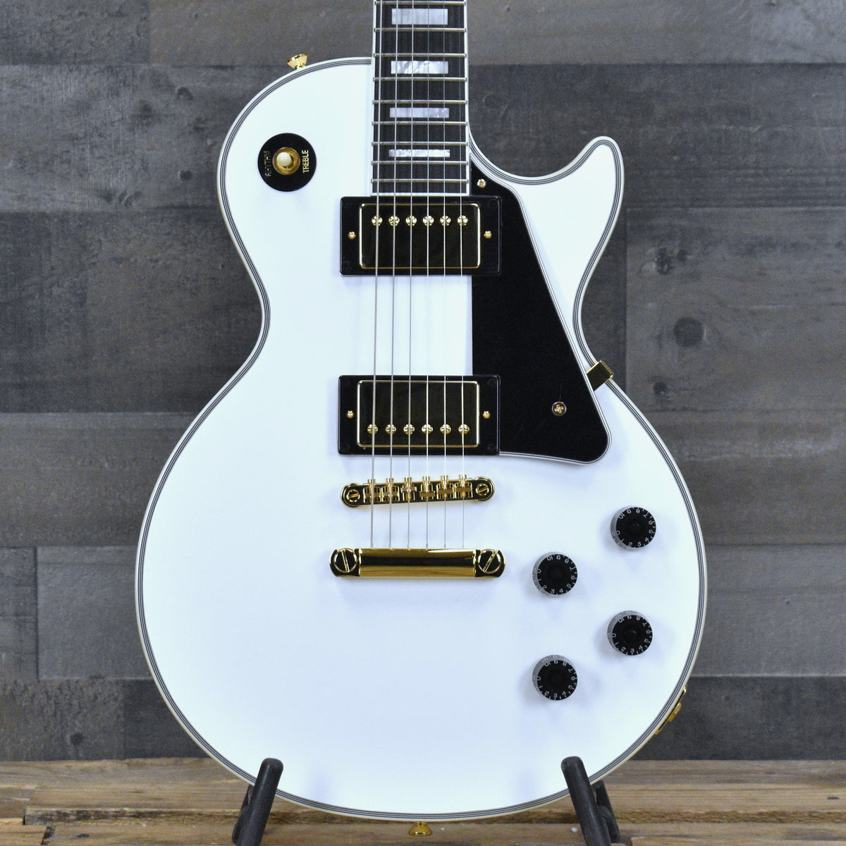 Epiphone Inspired by Gibson Custom Les Paul Custom - Alpine White with Hard Shell Case