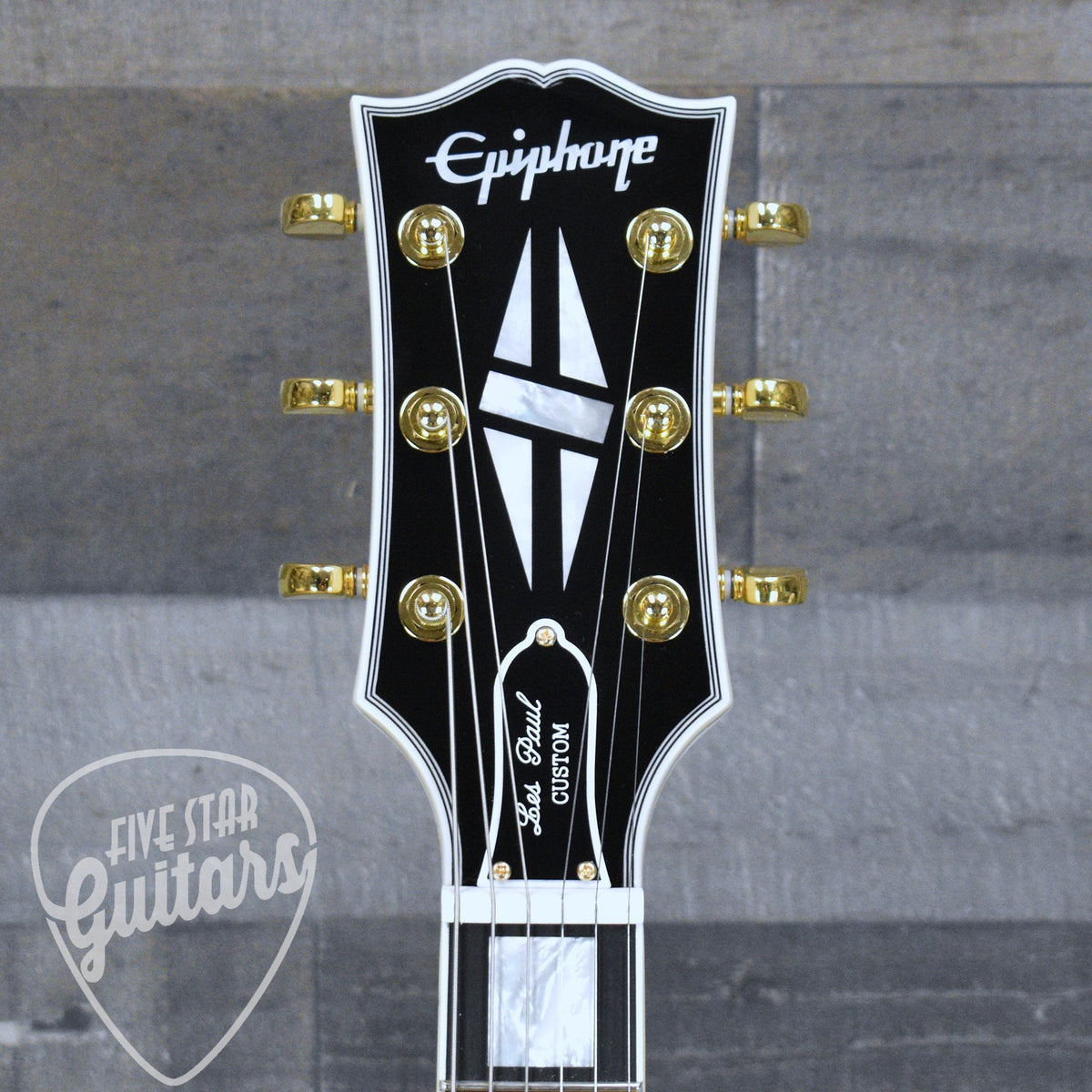 Epiphone Inspired by Gibson Custom Les Paul Custom - Alpine White with Hard Shell Case