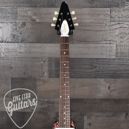 Epiphone Jimi Hendrix "Love Drops" Flying V - Ebony with Hard Shell Case