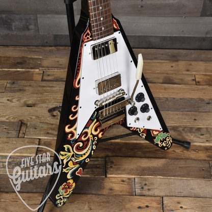Epiphone Jimi Hendrix "Love Drops" Flying V - Ebony with Hard Shell Case