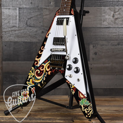 Epiphone Jimi Hendrix "Love Drops" Flying V - Ebony with Hard Shell Case