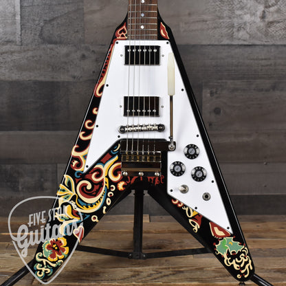 Epiphone Jimi Hendrix "Love Drops" Flying V - Ebony with Hard Shell Case