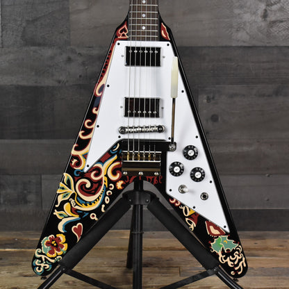 Epiphone Jimi Hendrix "Love Drops" Flying V - Ebony with Hard Shell Case   - SN: 3353
