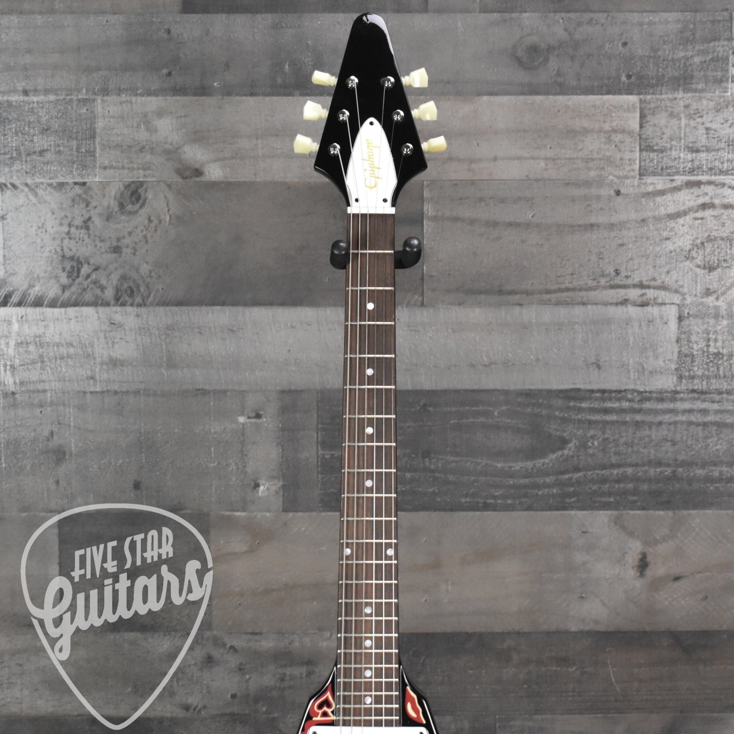 Epiphone Jimi Hendrix "Love Drops" Flying V - Ebony with Hard Shell Case   - SN: 3353
