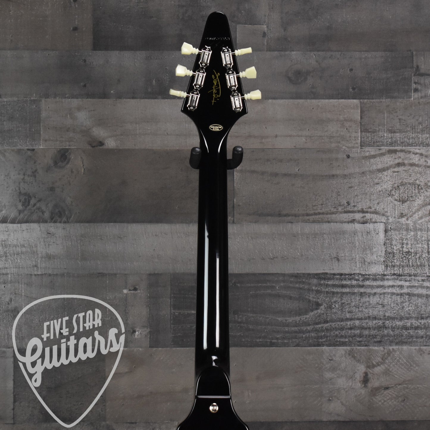 Epiphone Jimi Hendrix "Love Drops" Flying V - Ebony with Hard Shell Case   - SN: 3353