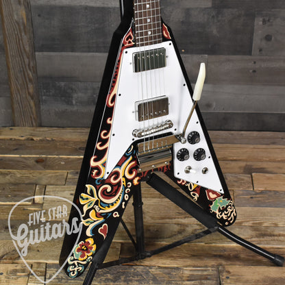Epiphone Jimi Hendrix "Love Drops" Flying V - Ebony with Hard Shell Case   - SN: 3353