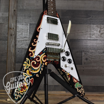 Epiphone Jimi Hendrix "Love Drops" Flying V - Ebony with Hard Shell Case   - SN: 3353