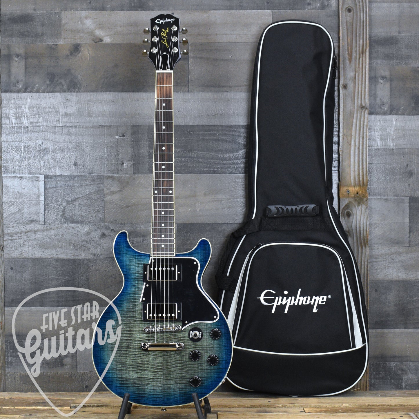 Epiphone Les Paul Special Double Cut Figured - Ocean Water with Gigbag