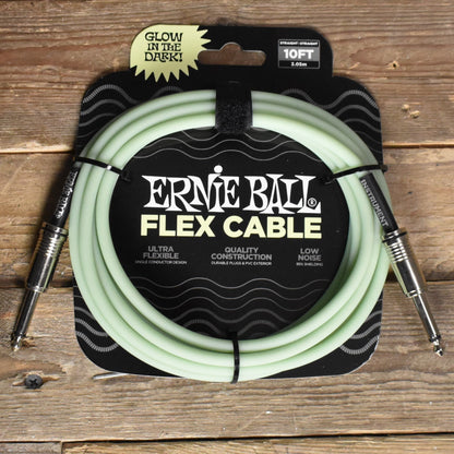 Ernie Ball Flex Instrument Cable - Straight/Straight 10ft - Glow-In-The-Dark