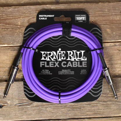 Ernie Ball Flex Instrument Cable - Straight/Straight 10ft - Purple