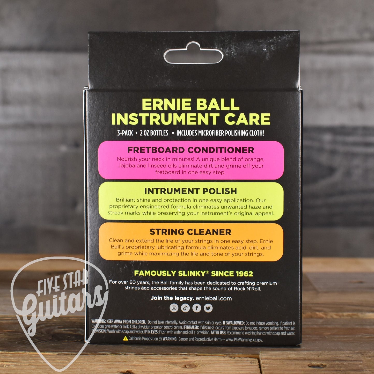 Ernie Ball Instrument Care 3-Pack with Microfiber Polish Cloth