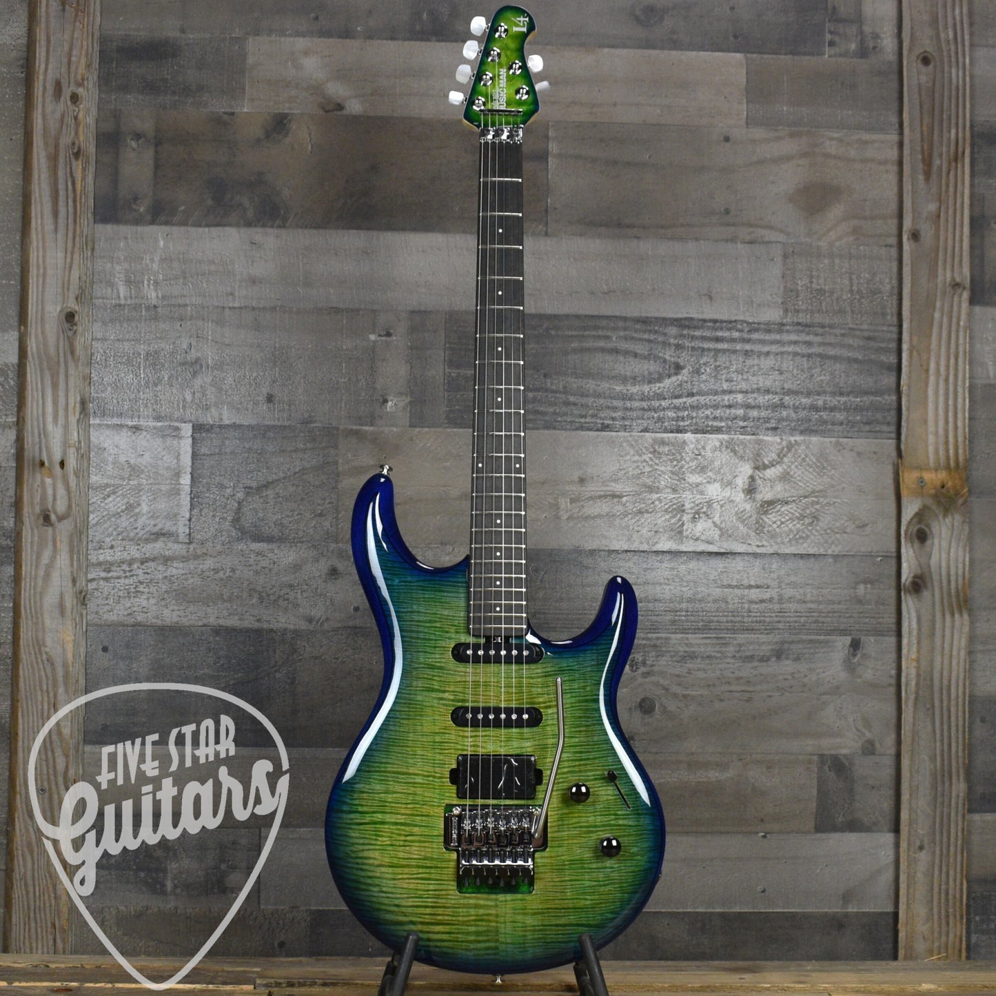 Ernie Ball Music Man Ball Family Reserve Luke 4 HSS FLoyd Rose Limited - Green Tide with Mono Case