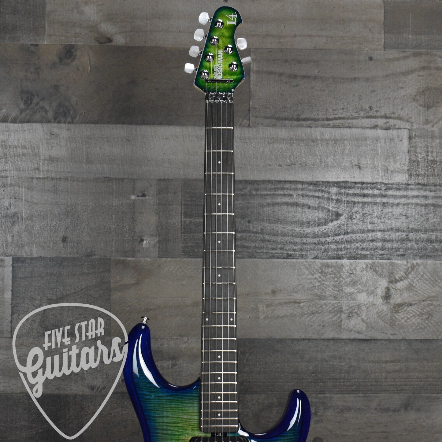 Ernie Ball Music Man Ball Family Reserve Luke 4 HSS FLoyd Rose Limited - Green Tide with Mono Case
